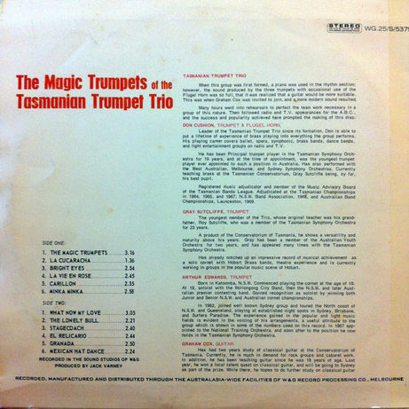 The Tasmanian Trumpet Trio : The Magic Trumpets Of The Tasmanian Trumpet Trio (LP, Album)