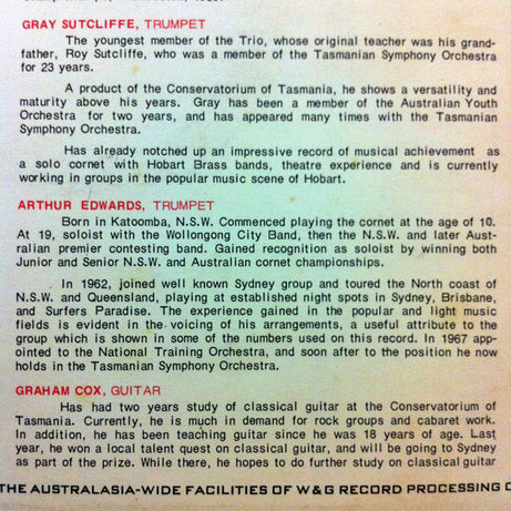 The Tasmanian Trumpet Trio : The Magic Trumpets Of The Tasmanian Trumpet Trio (LP, Album)