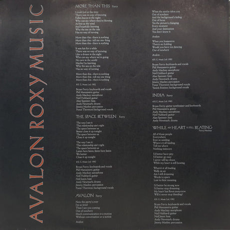 Roxy Music : Avalon (LP, Album)