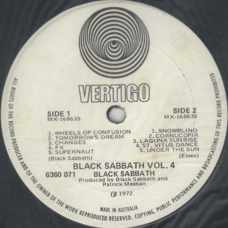 Black Sabbath : Black Sabbath Vol 4 (LP, Album, Gat)