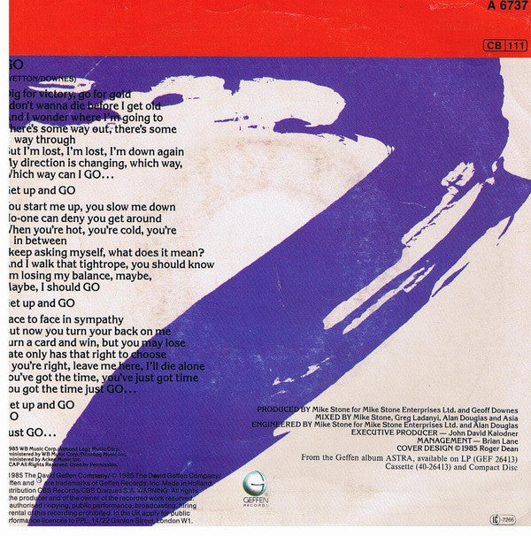 Asia (2) : Go (7", Single)