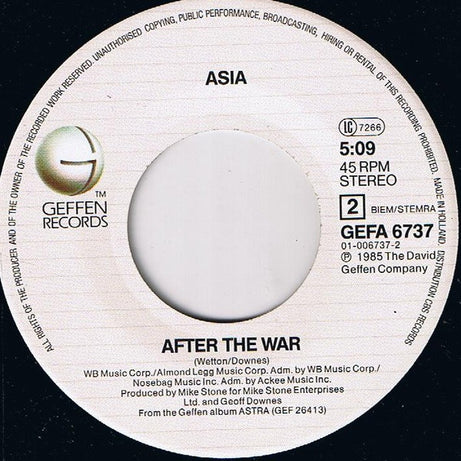Asia (2) : Go (7", Single)