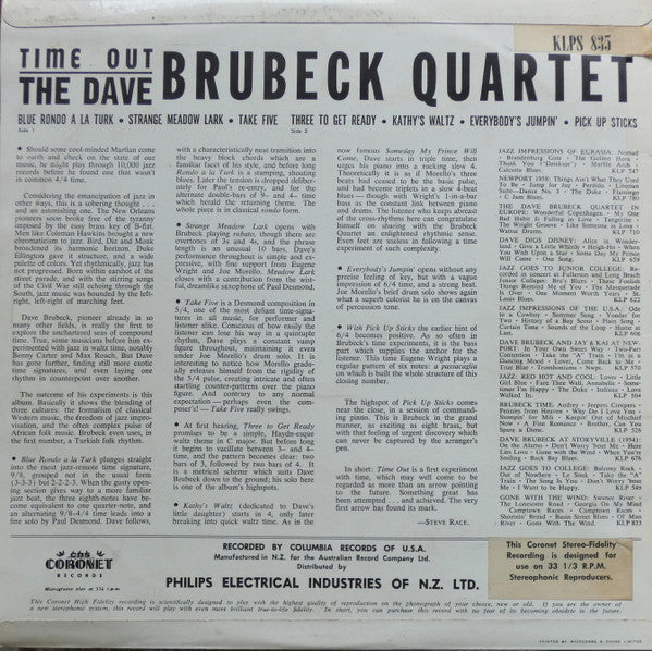 The Dave Brubeck Quartet : Time Out (LP, Album)