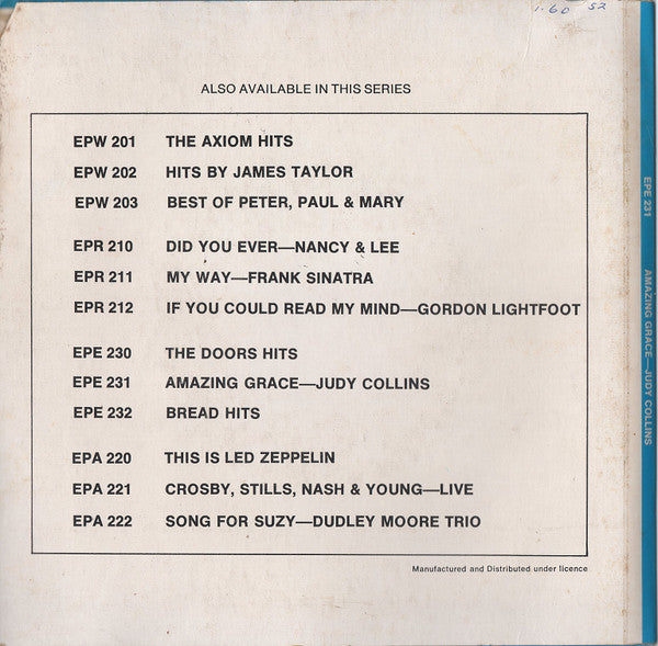 Judy Collins : Amazing Grace (7")