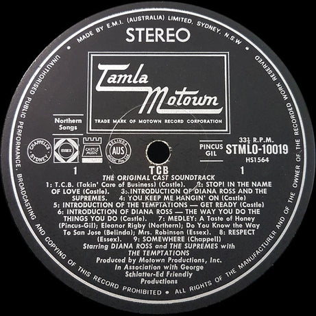 The Supremes With The Temptations : (The Original Sound Track From) TCB (LP, Album)