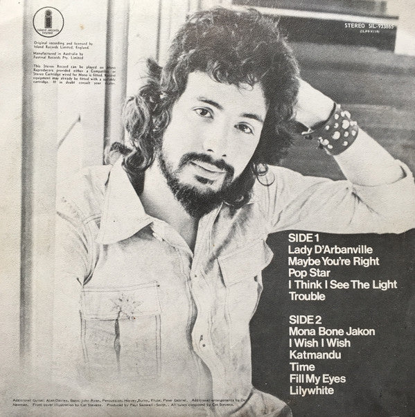 Cat Stevens : Mona Bone Jakon (LP, Album, RE, Pin)