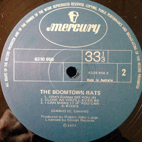 The Boomtown Rats : The Boomtown Rats (LP, Album)
