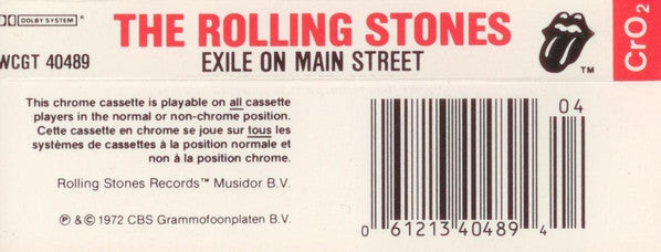 Rolling Stones* : Exile On Main St. (Cass, Album, RE, CrO)