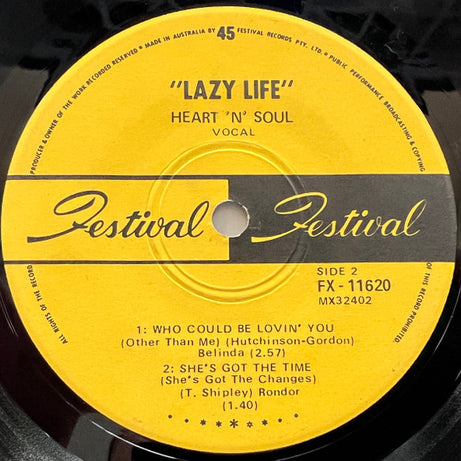 Heart 'N' Soul : Lazy Life (7", EP, Mono)