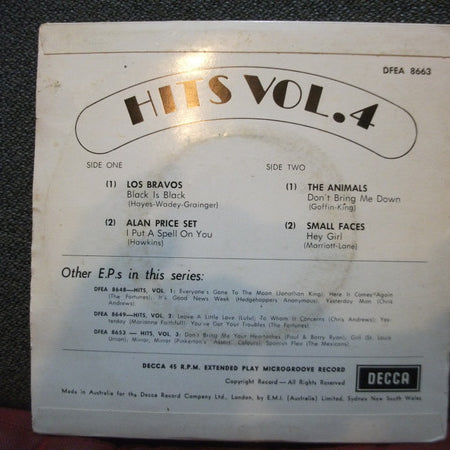 Various : Hits  Vol. 4 (7", EP, Single, Comp)