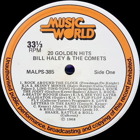 Bill Haley And His Comets : 20 Golden Hits (LP, Comp)