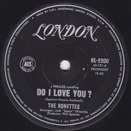 The Ronettes : Do I Love You / Bebe And Susu (7", Single)