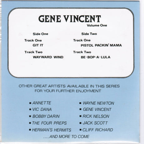 Gene Vincent : Great Artists Of The 50's &60's (7", EP)