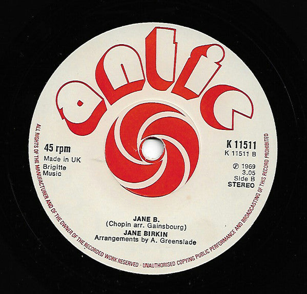 Serge Gainsbourg & Jane Birkin : Je T'aime. .Moi Non Plus (7", Single, RE, WEA)