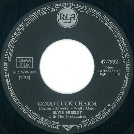 Elvis Presley : Good Luck Charm (7", Single)
