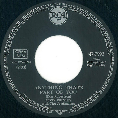 Elvis Presley : Good Luck Charm (7", Single)