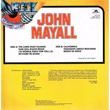 John Mayall : Rock Legends (LP, Album)