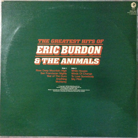 Eric Burdon & The Animals : The Greatest Hits Of Eric Burdon & The Animals (LP, Comp, RE)