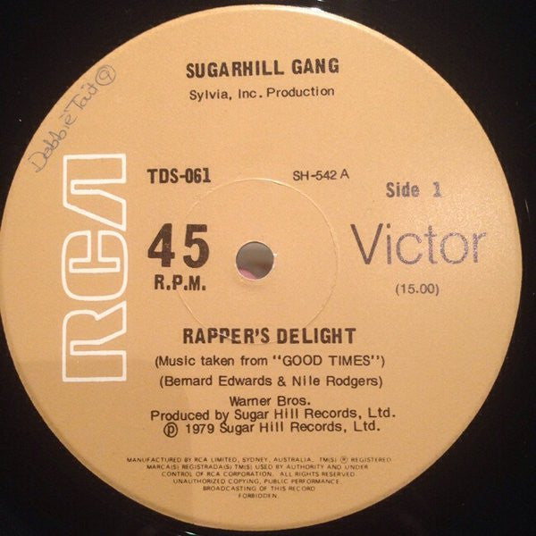 Sugarhill Gang : Rapper's Delight (12", Single)