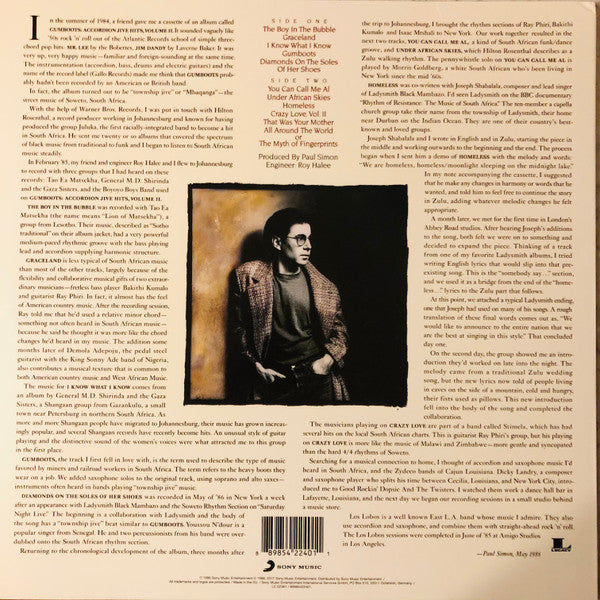 Paul Simon : Graceland (LP, Album, RE, 180)