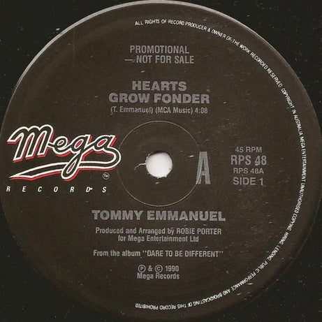 Tommy Emmanuel : Hearts Grow Fonder / Daybreak Again (7", Single, Promo)