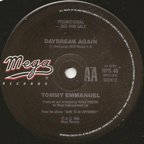 Tommy Emmanuel : Hearts Grow Fonder / Daybreak Again (7", Single, Promo)