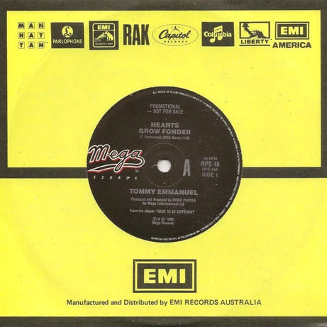 Tommy Emmanuel : Hearts Grow Fonder / Daybreak Again (7", Single, Promo)
