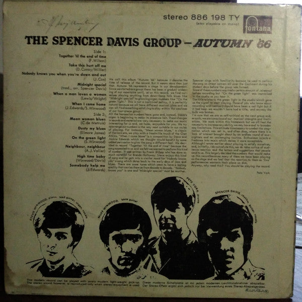 The Spencer Davis Group : Autumn '66 (LP, Album)