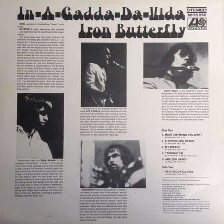 Iron Butterfly : In-A-Gadda-Da-Vida (LP, Album, RP)