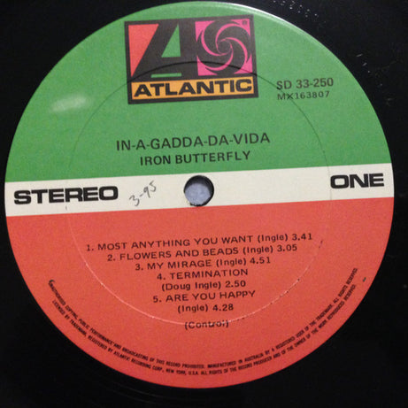 Iron Butterfly : In-A-Gadda-Da-Vida (LP, Album, RP)