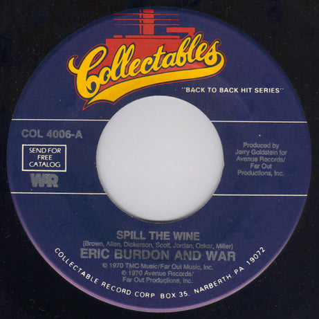 Eric Burdon And War* : Spill The Wine / Magic Mountain (7", RE)