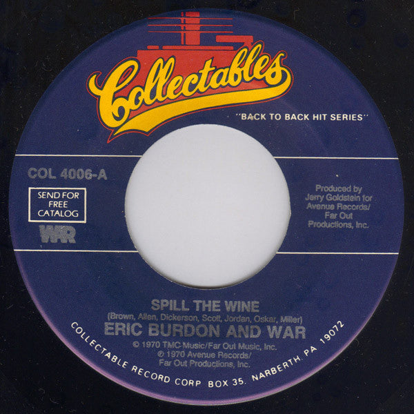 Eric Burdon And War* : Spill The Wine / Magic Mountain (7", RE)