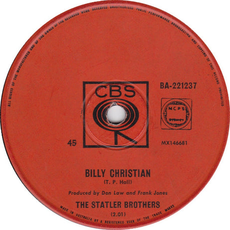 The Statler Brothers : Flowers On The Wall (7", Single)
