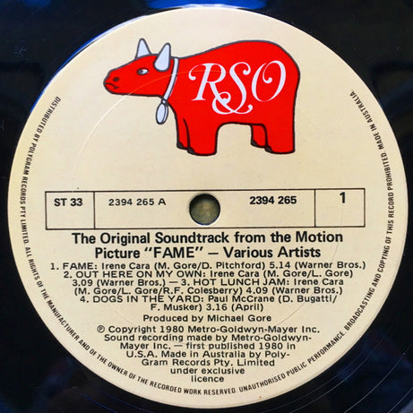 Various : Fame (The Original Soundtrack From The Motion Picture) (LP, Album, Gat)