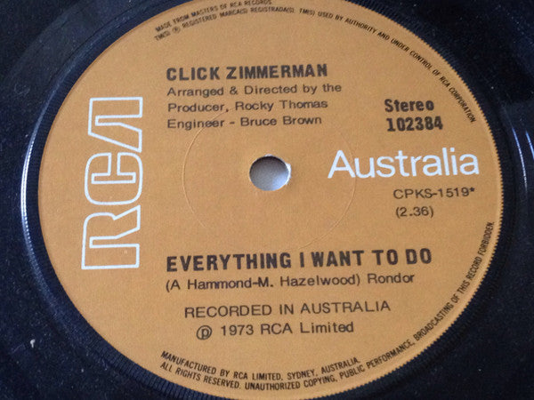Click Zimmerman : Everything I Want To Do (7", Single)
