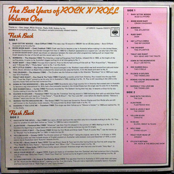 Various : The Best Years Of Rock 'N' Roll Volume One (LP, Comp)