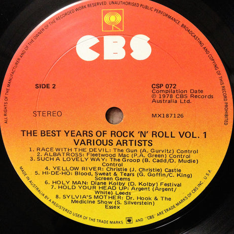 Various : The Best Years Of Rock 'N' Roll Volume One (LP, Comp)