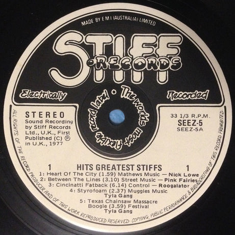 Various : Hits Greatest Stiffs (LP, Comp)