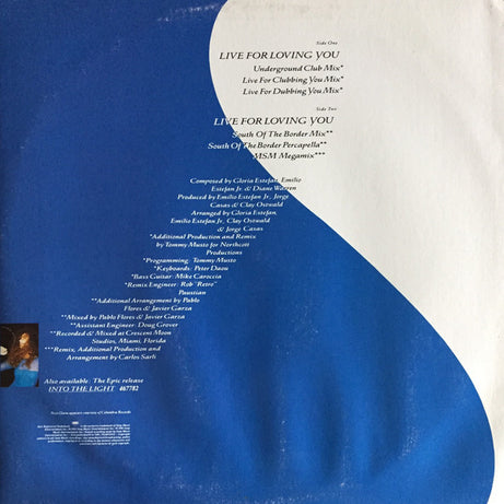 Gloria Estefan : Live For Loving You (12", Single)