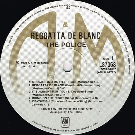 The Police : Reggatta De Blanc (LP, Album)