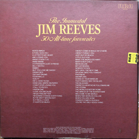 Jim Reeves : The Immortal Jim Reeves (4xLP, Comp + Box)