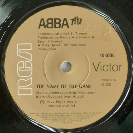 ABBA : The Name Of The Game / I Wonder (Departure) (7", Single, tan)