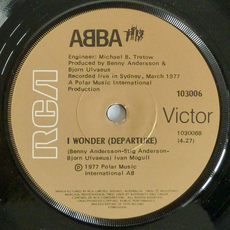 ABBA : The Name Of The Game / I Wonder (Departure) (7", Single, tan)