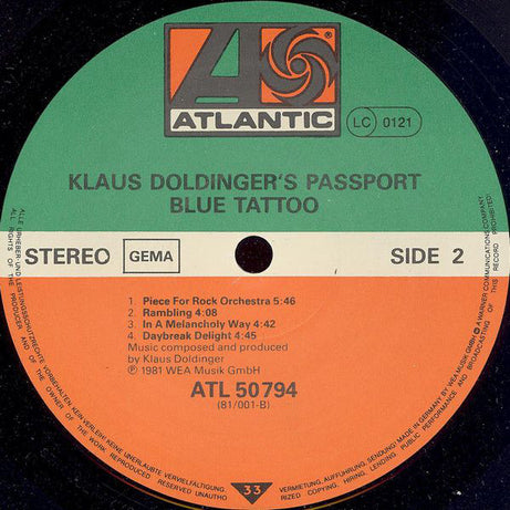 Passport (2) : Blue Tattoo (LP, Album)