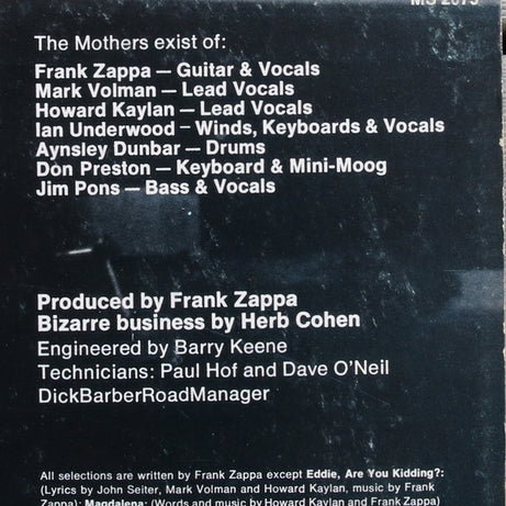 The Mothers : Just Another Band From L.A. (LP, Album, Gat)