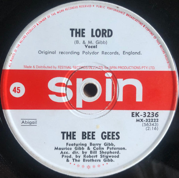 Bee Gees : Don't Forget To Remember (7", Single, Mono)