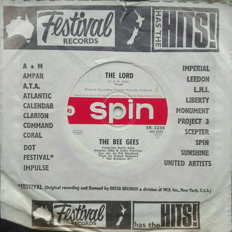 Bee Gees : Don't Forget To Remember (7", Single, Mono)