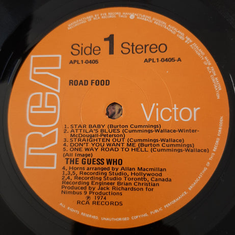 The Guess Who : Road Food (LP, Album)