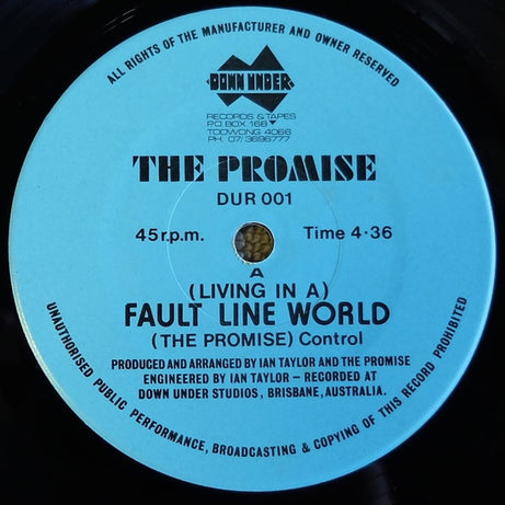 The Promise (3) : (Living In A) Fault Line World (7")