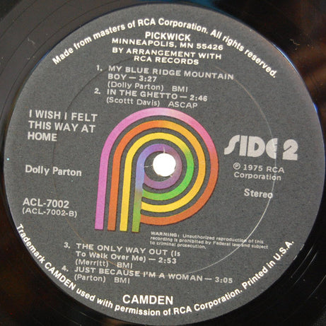 Dolly Parton : I Wish I Felt This Way At Home (LP, Comp)